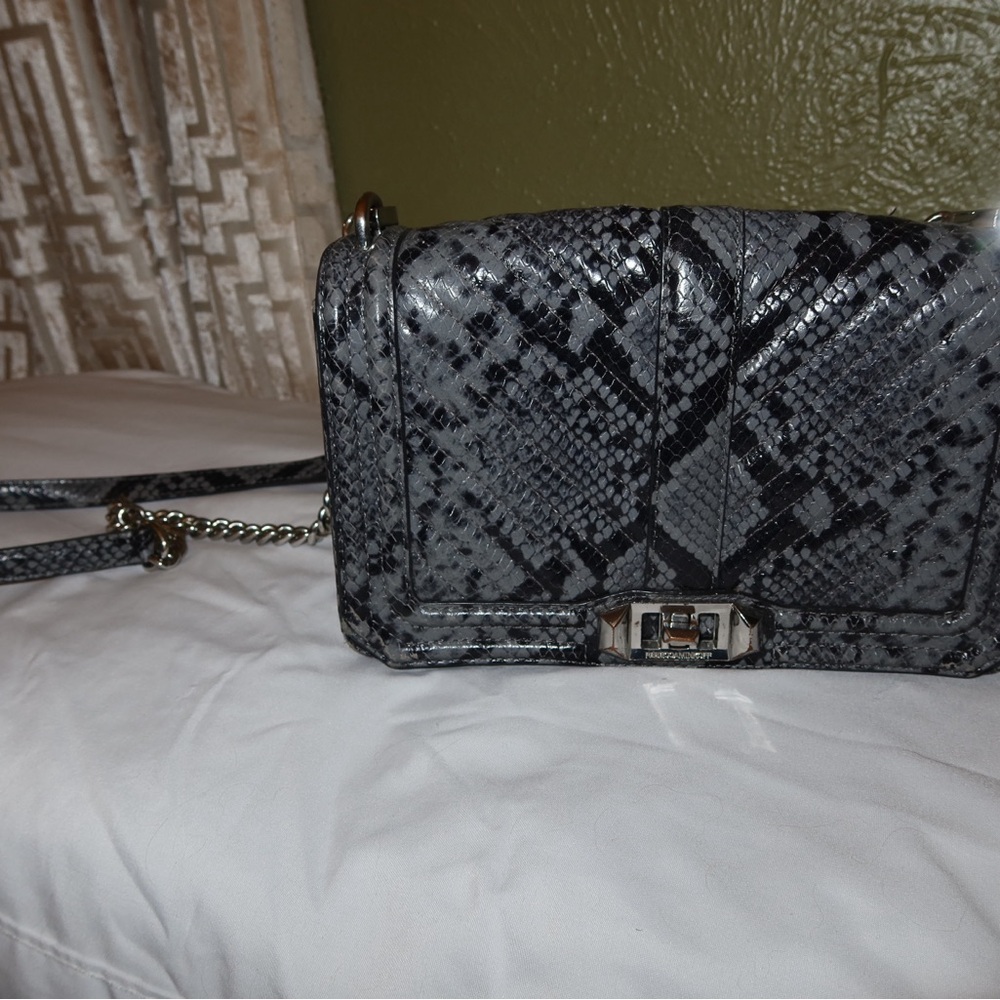 Rebecca Minkoff Black Snakeskin Crossbody Bag